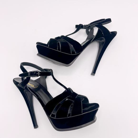 YSL Yves Saint Laurent Velvet Tribute Heels - Picture 10 of 15